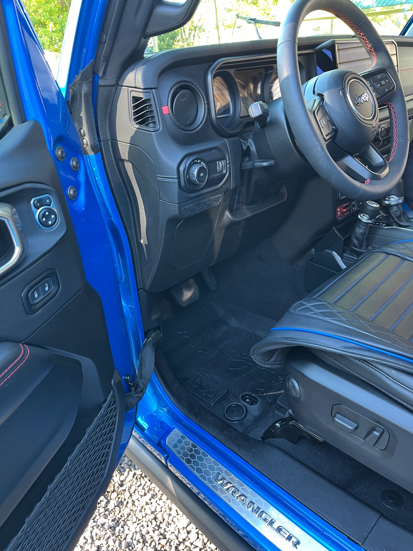 Jeep Rubicon driver area — after