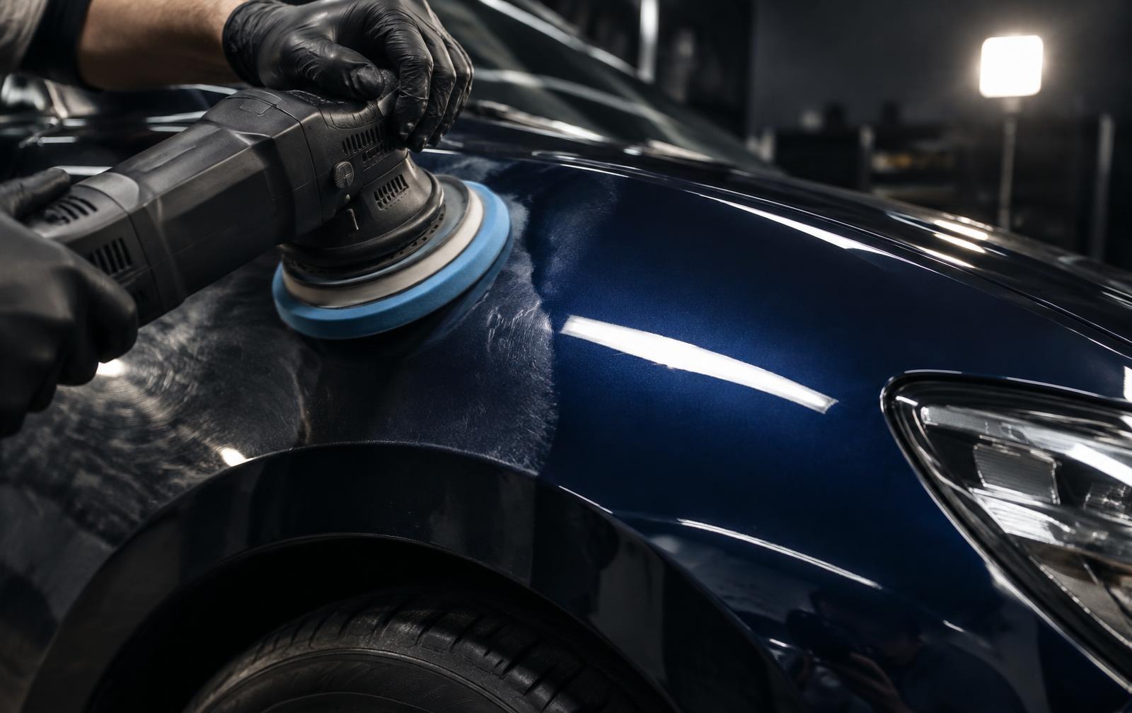 Example image: machine polisher refining vehicle paint